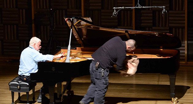 Piano technicians at work.