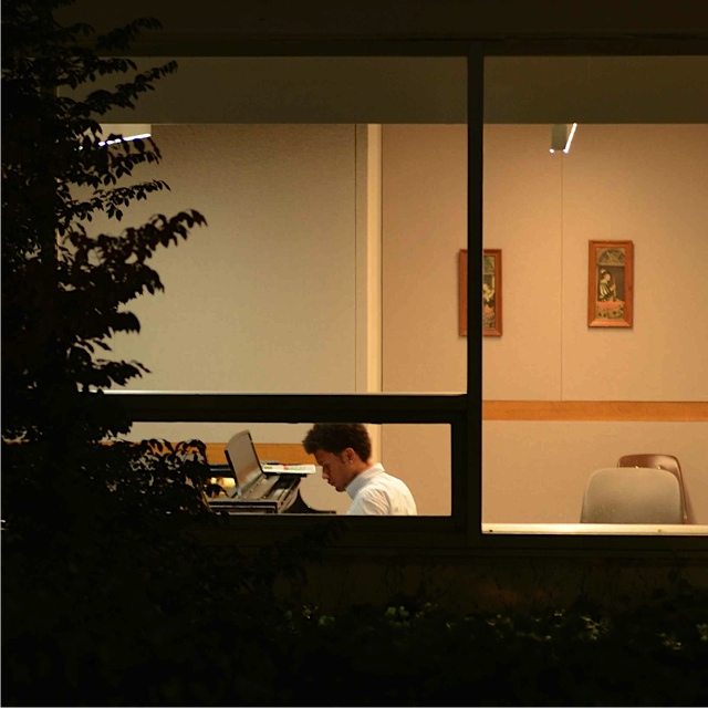 Gerard Aimontche practices at the Cleveland Institute of Music