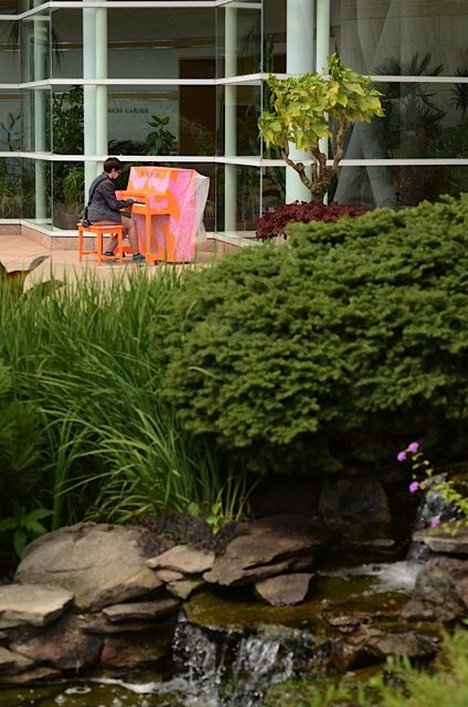 The “Play Me, I’m Yours” piano at the Cleveland Botanical Garden