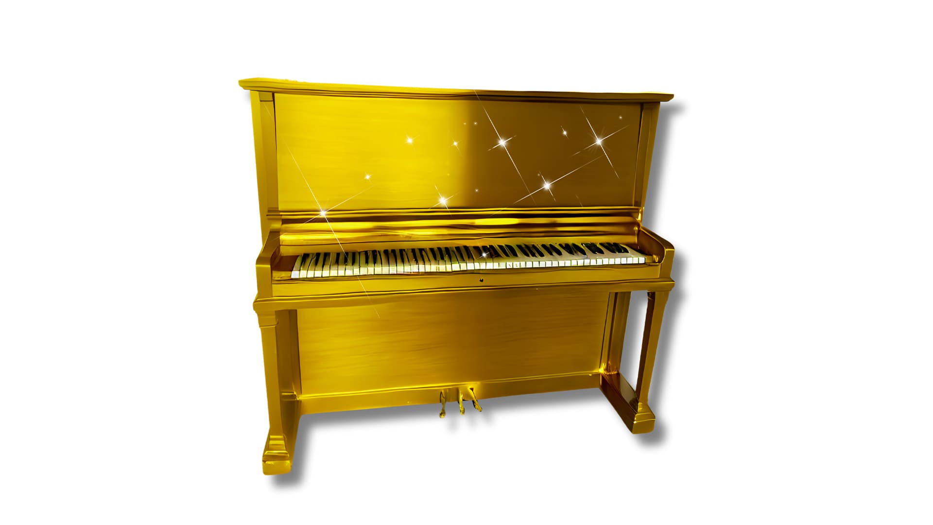 a golden piano